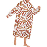 Sausage Pattern Print Design 05 Blanket Robe with Sleeves