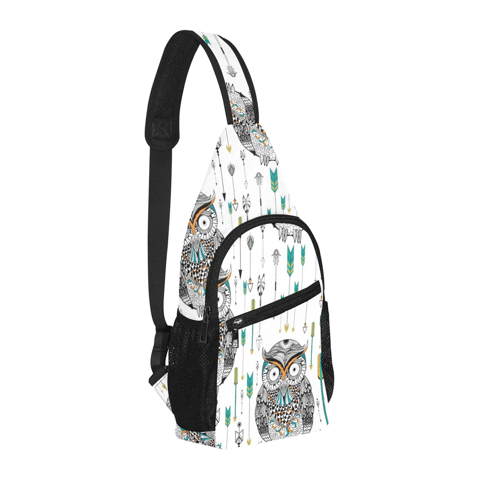 Owl Arrow Pattern All Over Print Chest Bag