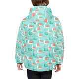 Snail Pattern Print Design 01 Kids' Boys' Girls' Padded Hooded Jacket