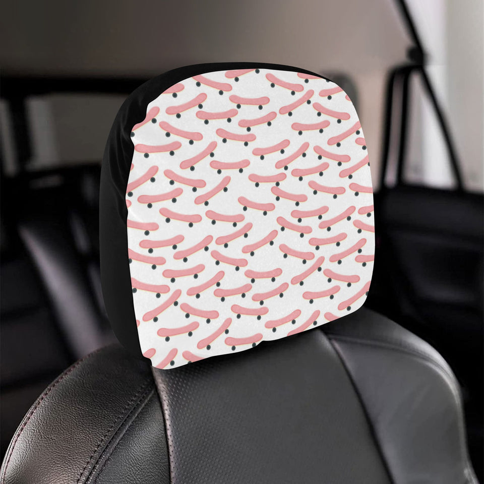 Skate Board Pattern Print Design 05 Car Headrest Cover