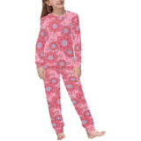 Indian Pink Pattern Kids' Boys' Girls' All Over Print Pajama Set