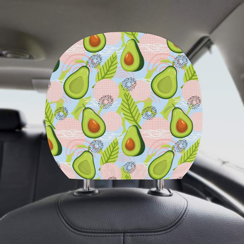 Avocado Pattern Theme Car Headrest Cover