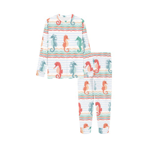 Seahorse Pattern Theme Kids' Boys' Girls' All Over Print Pajama Set