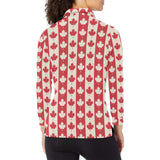 Canada Pattern Print Design 03 Women's Long Sleeve Polo Shirt