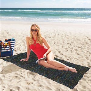 Math Pattern Print Design 01 Beach Towel