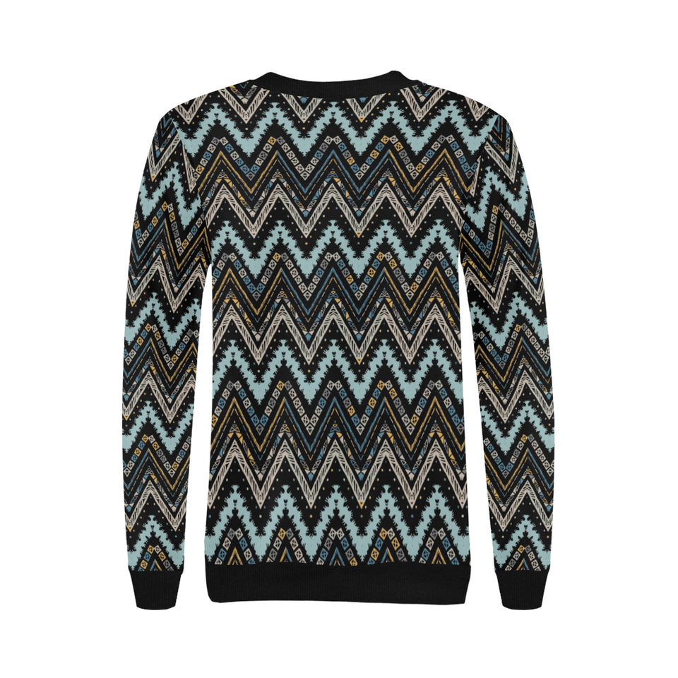 Zigzag Chevron African Afro Dashiki Adinkra Kente Women's Crew Neck Sweatshirt