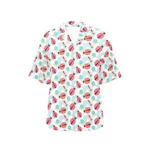 Ladybug Pattern Print Design 03 Women's All Over Print Hawaiian Shirt