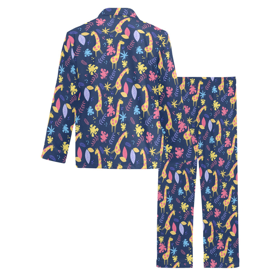 Giraffe Pattern Print Design 04 Men's Long Pajama Set