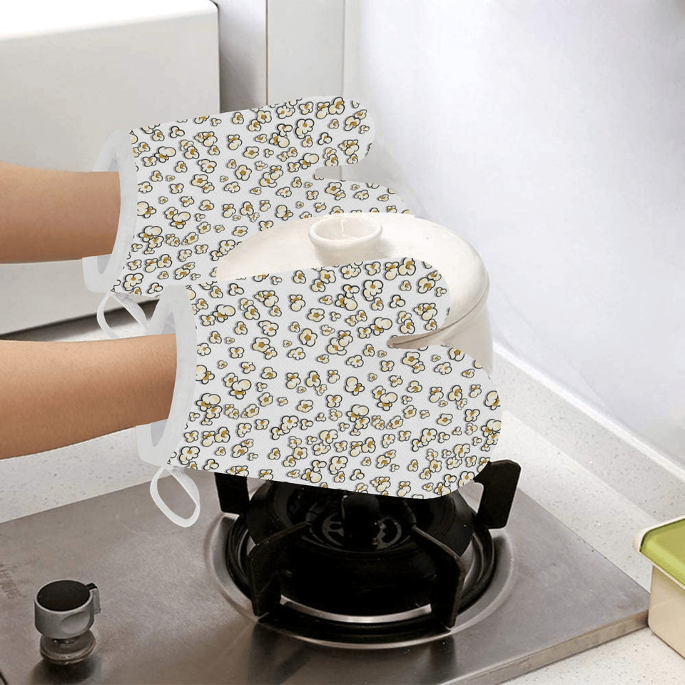 Popcorn Pattern Print Design 04 Heat Resistant Oven Mitts