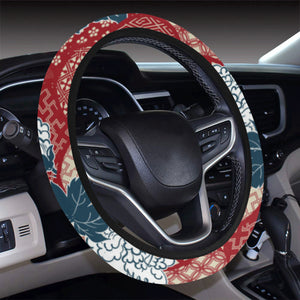 Red Theme Japanese Pattern Car Steering Wheel Cover