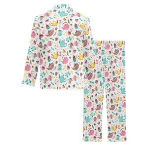 Tea pots Pattern Print Design 05 Men's Long Pajama Set