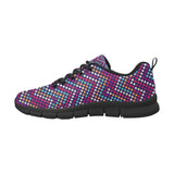 Zigzag Chevron Pokka Dot Aboriginal Pattern Men's Sneakers Black