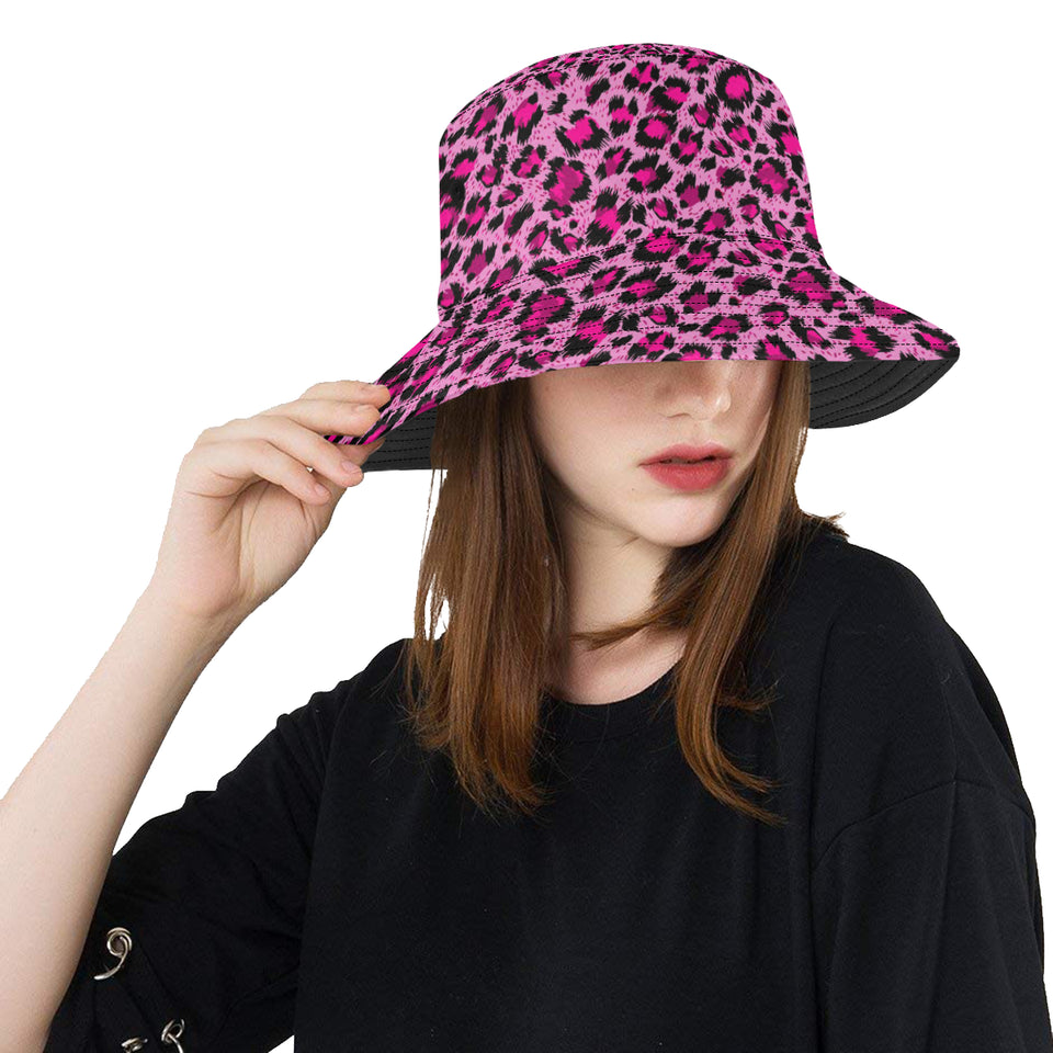 Pink Leopard Skin texture Pattern Unisex Bucket Hat