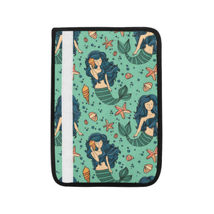 Mermaid Pattern Green Background Car Seat Belt Cover