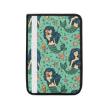 Mermaid Pattern Green Background Car Seat Belt Cover