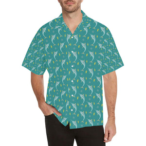 Swordfish Pattern Print Design 04 Men's All Over Print Hawaiian Shirt (Model T58)