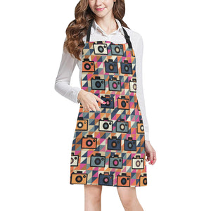 Camera Pattern Print Design 01 Adjustable Apron