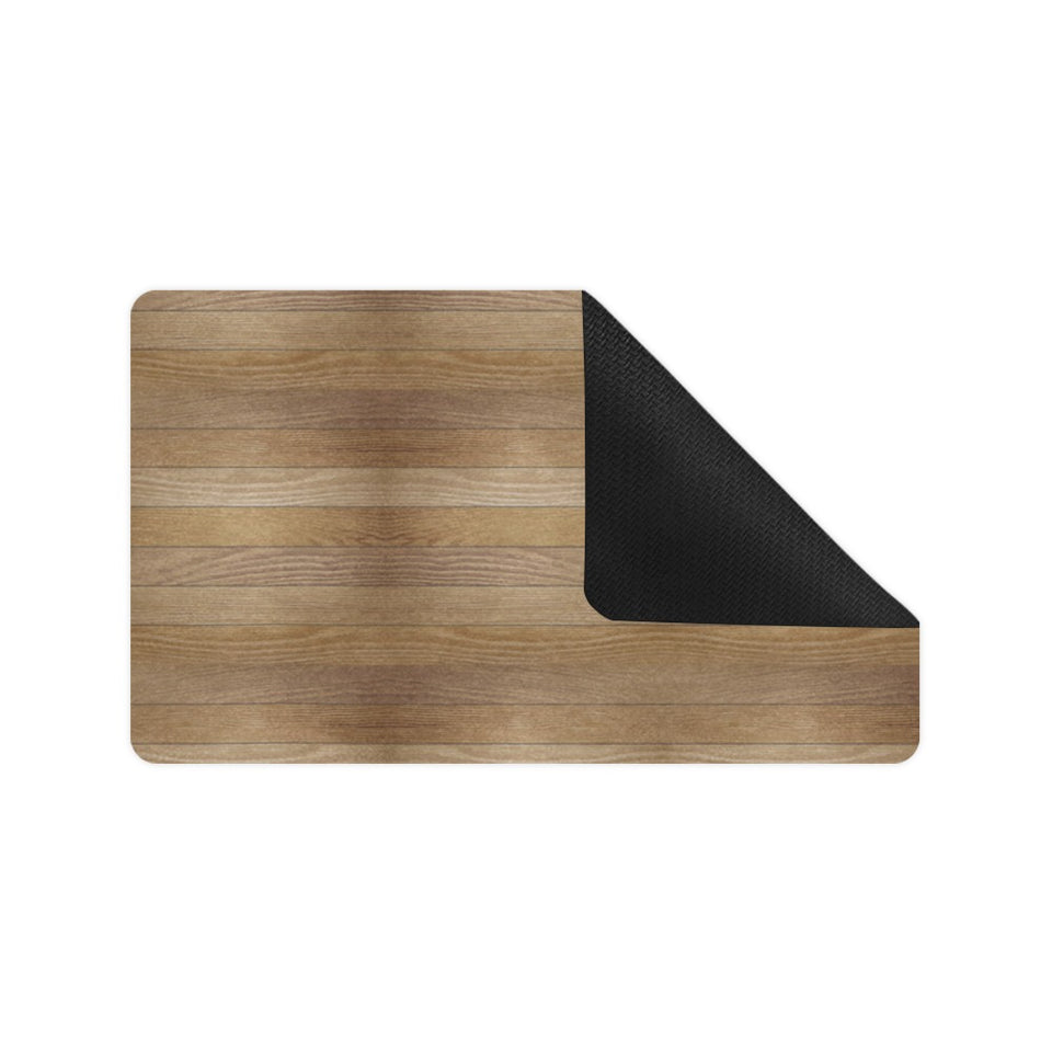 Wood Printed Pattern Print Design 02 Doormat