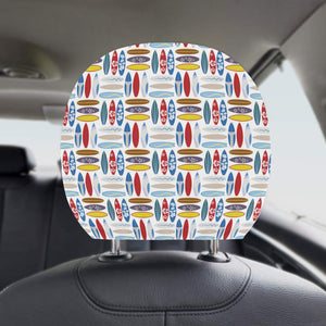 Surfboard Pattern Print Design 02 Car Headrest Cover