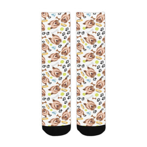 Yorkshire Terrier Pattern Print Design 05 Crew Socks