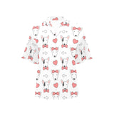 Bull Terrier Pattern Print Design 04 Women's All Over Print Hawaiian Shirt