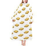 Sandwich Pattern Print Design 04 Blanket Robe with Sleeves