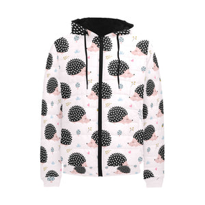 Hedgehog Pattern Print Design 04 Men's Padded Hooded Jacket(ModelH42)