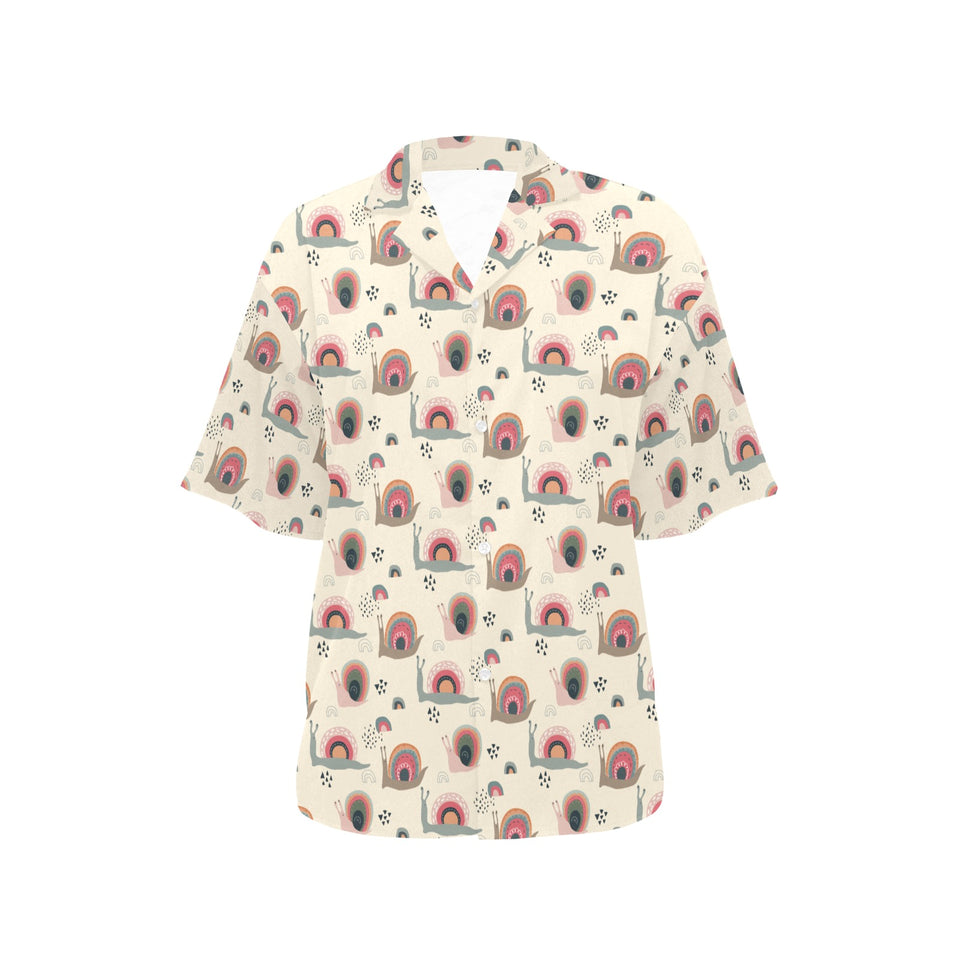 Snail Pattern Print Design 04 Women's All Over Print Hawaiian Shirt