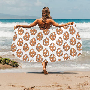 Pretzels Pattern Print Design 05 Beach Towel