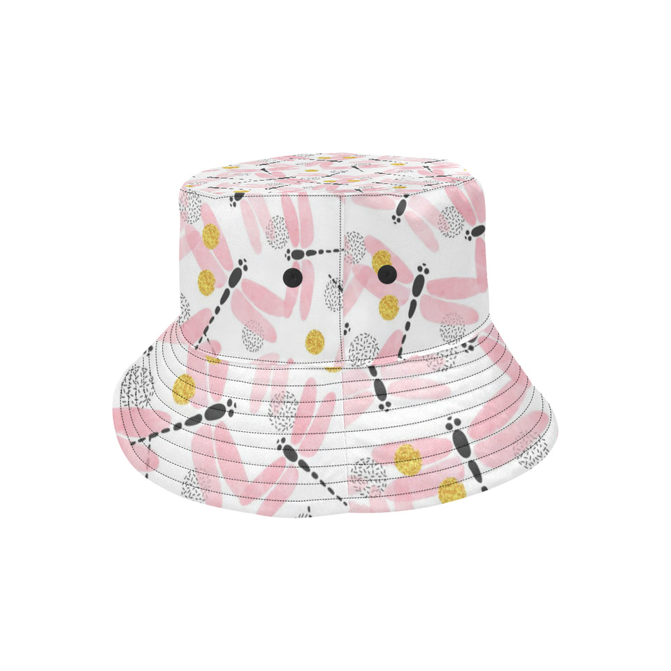 Pink Dragonfly Pattern Unisex Bucket Hat