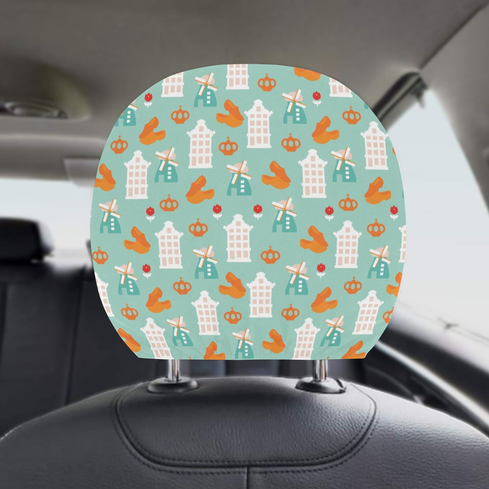 Windmill Pattern Theme Car Headrest Cover