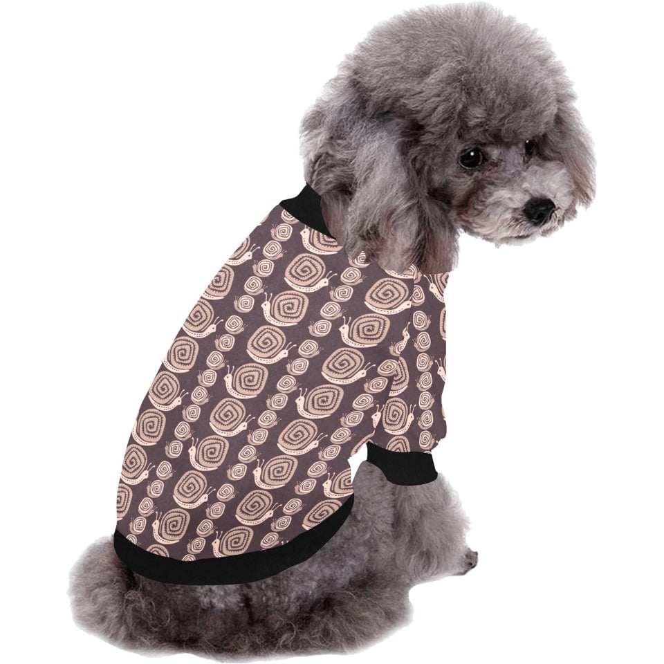 Snail Pattern Print Design 03 All Over Print Pet Dog Round Neck Fuzzy Shirt