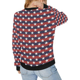 USA Star Pattern Background Women's Crew Neck Sweatshirt