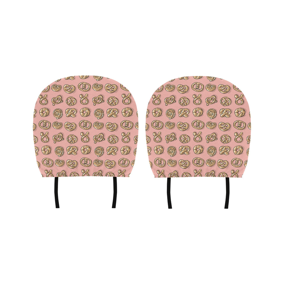 Pretzels Pattern Print Design 04 Car Headrest Cover