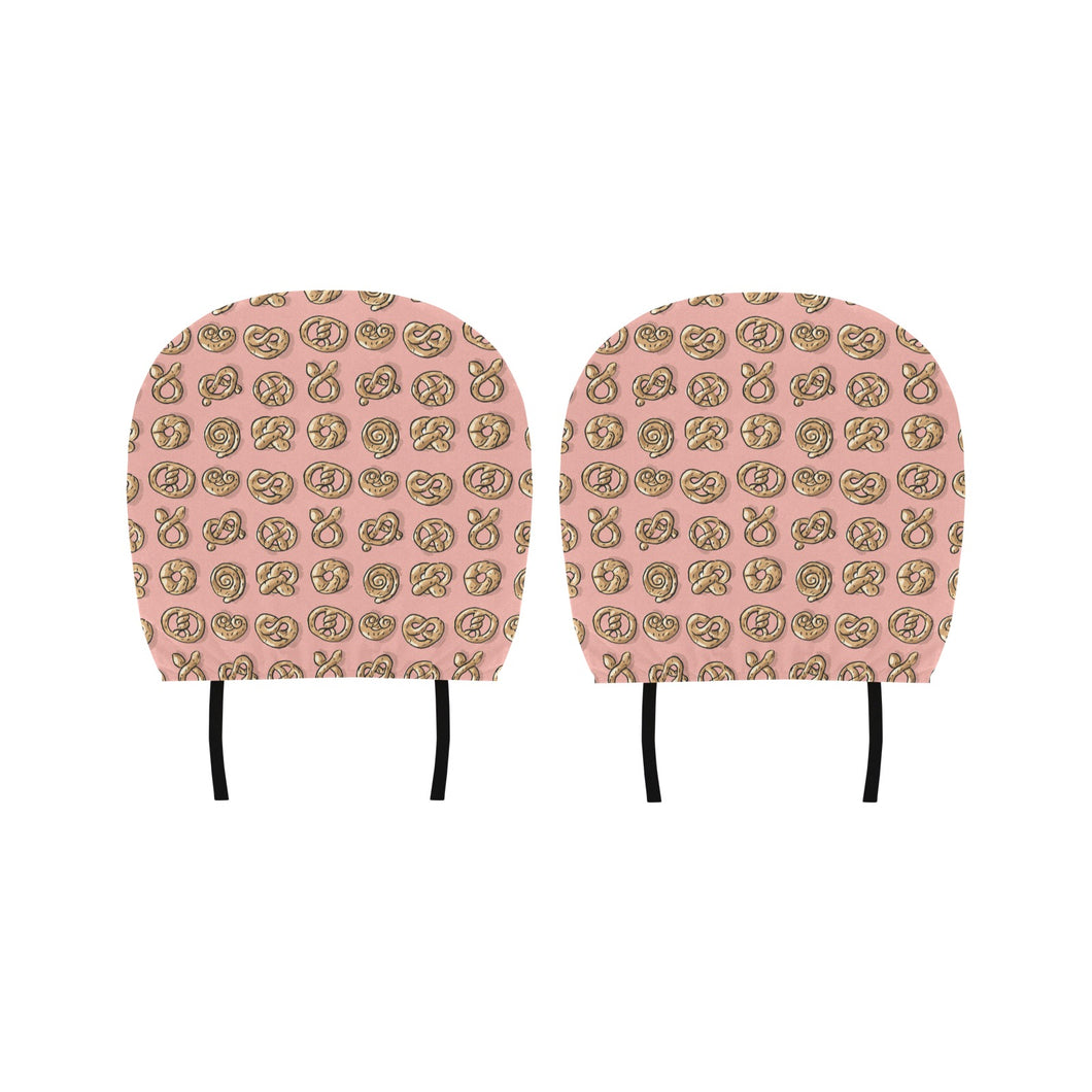 Pretzels Pattern Print Design 04 Car Headrest Cover