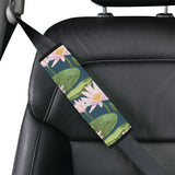 Lotus Waterlily Pattern background Car Seat Belt Cover