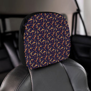 Eiffel Tower Pattern Print Design 02 Car Headrest Cover