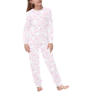 Dog Paws Pattern Print Design 03 Kids' Boys' Girls' All Over Print Pajama Set