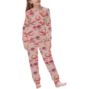 Grapefruit Pattern Background Kids' Boys' Girls' All Over Print Pajama Set