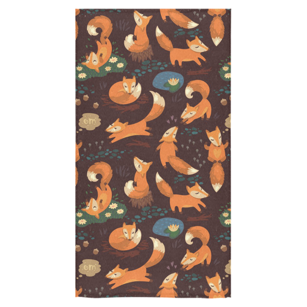 Fox Pattern Bath Towel