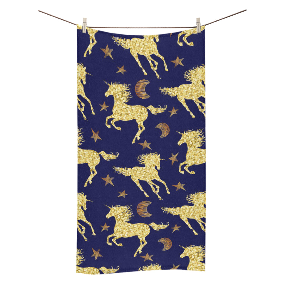 Unicorn Gold Pattern Bath Towel