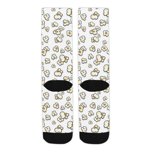 Popcorn Pattern Print Design 04 Crew Socks