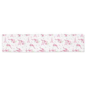 Eiffel Tower Pink Theme Pattern Print Design 05 Table Runner