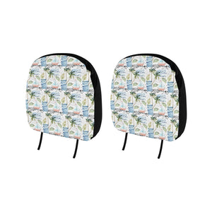 Sailboat Pattern Theme Car Headrest Cover