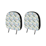 Sailboat Pattern Theme Car Headrest Cover