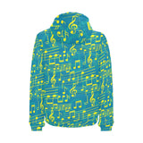 Music Notes Pattern Print Design 05 Men's Padded Hooded Jacket(ModelH42)