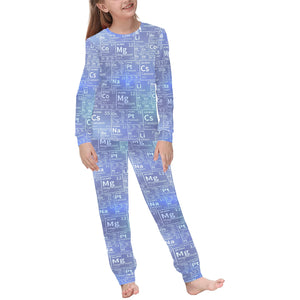 Chemistry Periodic Table Pattern Print Design 02 Kids' Boys' Girls' All Over Print Pajama Set