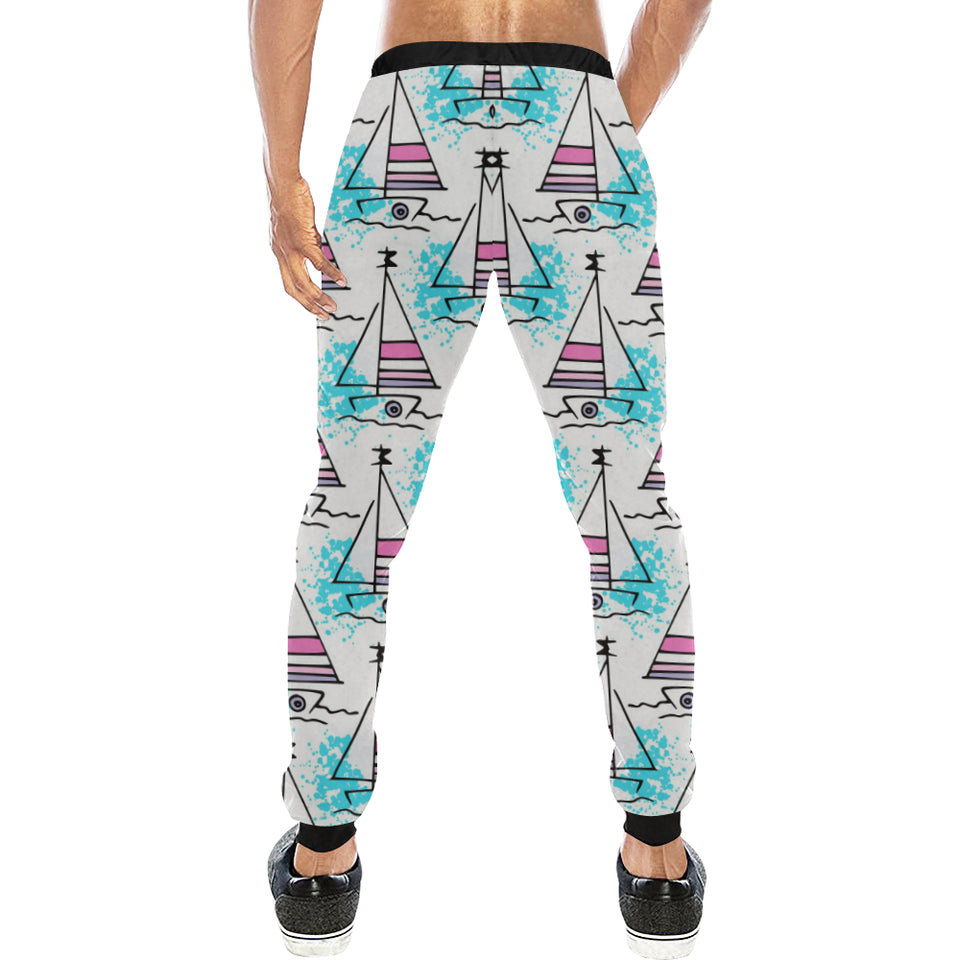 Sailboat Pattern Unisex Casual Sweatpants