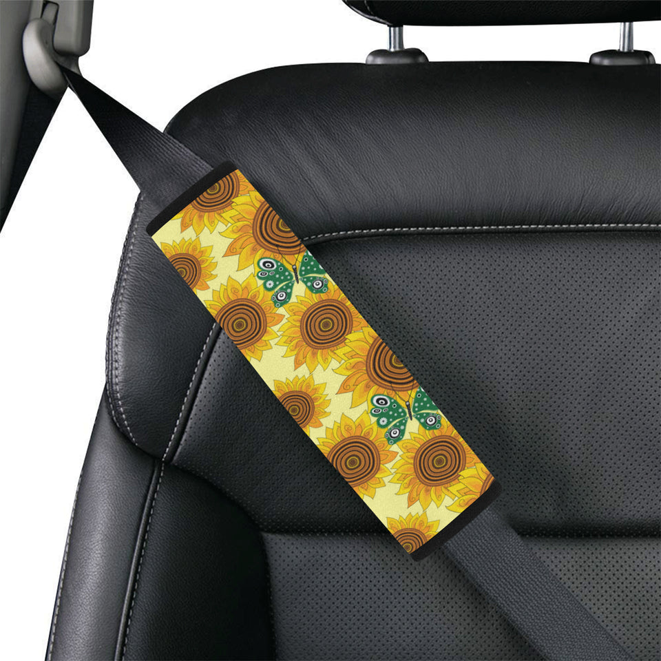 Sunflower Butterfly Pattern Car Seat Belt Cover