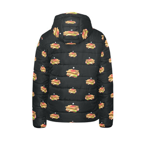 Sandwich Pattern Print Design 03 Kids' Boys' Girls' Padded Hooded Jacket